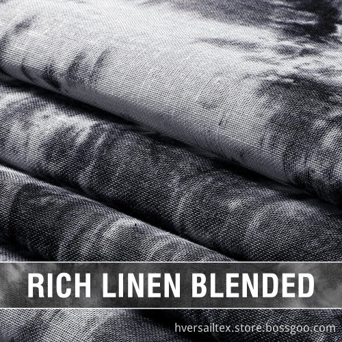 Manual Tie Dye Design Black Curtains